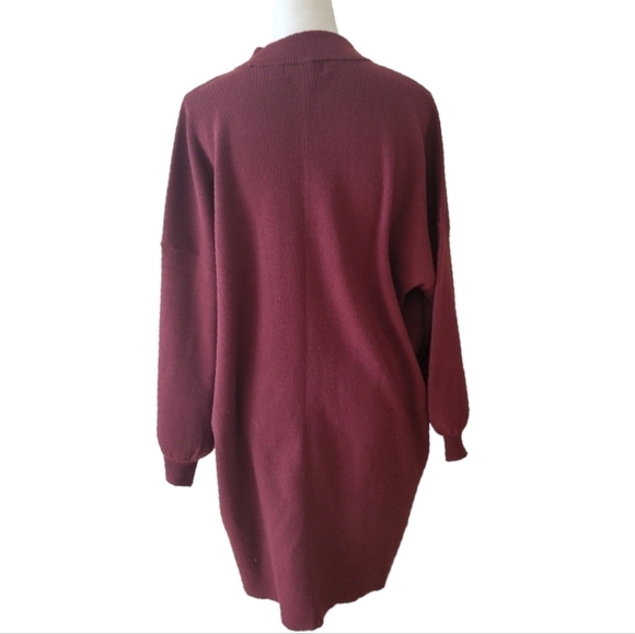 Modcloth Burgundy Sweater Dress Size 1X - Picture 2 of 3